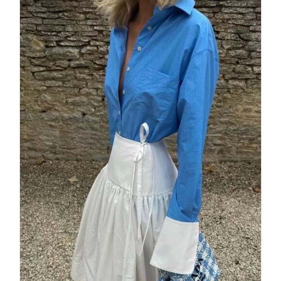 Helsa Classic Oversized Shirt in Tech Poplin S - Picture 3 of 7